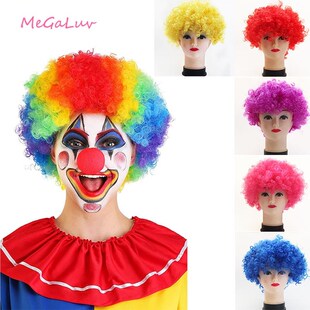 Clown Wig Curly Circus Fancy Dress Hair Wigs Explosion Birth