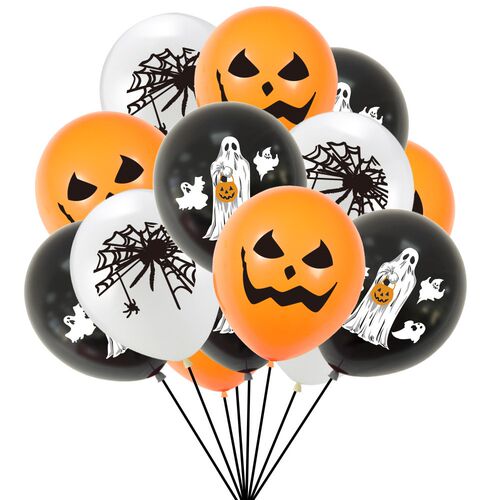 12inch Halloween Latex Balloons Set Pumpkin Balon Spider Gho