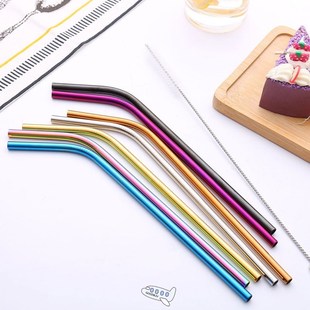 Reusable Metal Drinking Straws 4Pcs 304 Stainless Steel Stur
