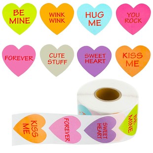 50-500pcs Happy Valentines Day Wedding Love Stickers Heart S