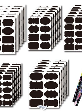 48pcs Jar Stickers Kitchen Label Stickers Blackboard Spice L