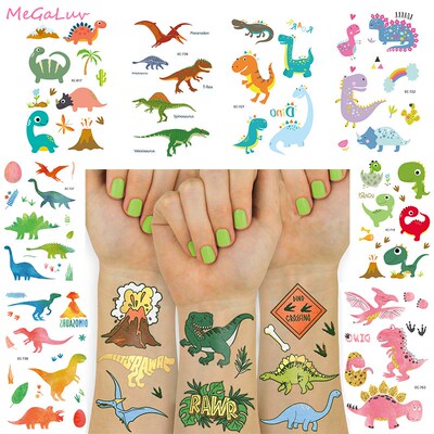 Temporary Tattoo Stickers Dinosaurs Party Decor Fake Tatto T