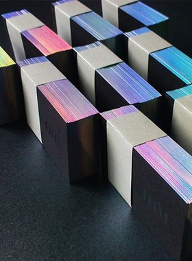 700gsm 88x52mm Laser silver foil stamped edge name card cust