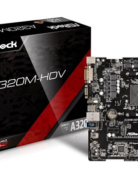 Full new ASROCK AMD A320 Chipset AM4 Interface A320M-HDV Des