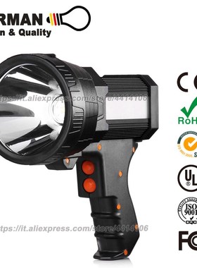 Rechargeable Spot lights hand held large flashlight 6000 Lu