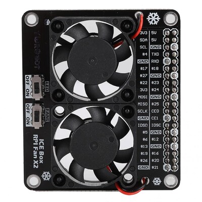 Mini Double Cooling Fan with GPIO Extension Board for Raspbe