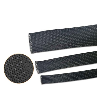 5M Black Nylon Mesh Tube PET Wire Sleeving Spiral Wrapping E