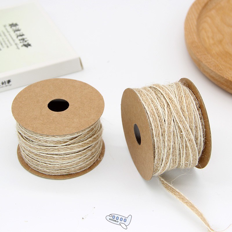 10M/Roll Jute Burlap Rolls Hessian Ribbon With Lace Vintage