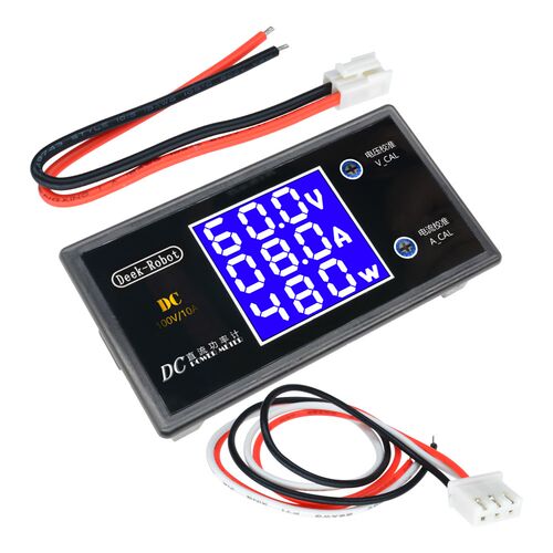 DC 110V/10A 50V/5A LCD Digital Voltmeter Ammeter Wattmeter V