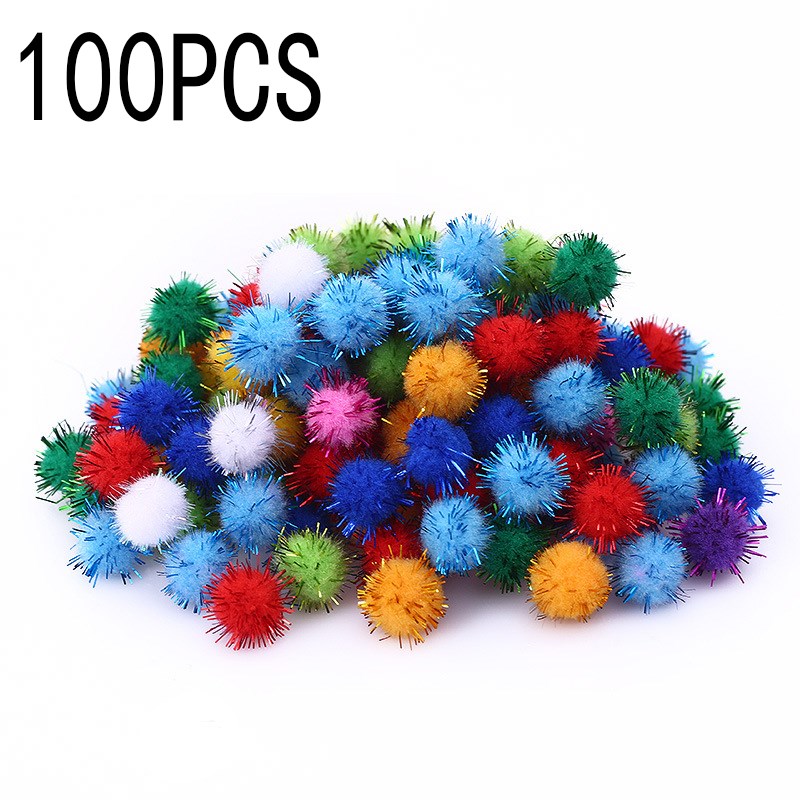 Mixed Color 100pcs 15mm Soft Pompom Balls For DIY Handmade C