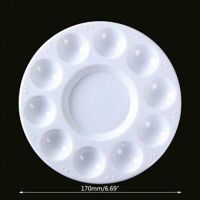 Paint Palette Tray Round Plastic Watercolor Mixing Palette C