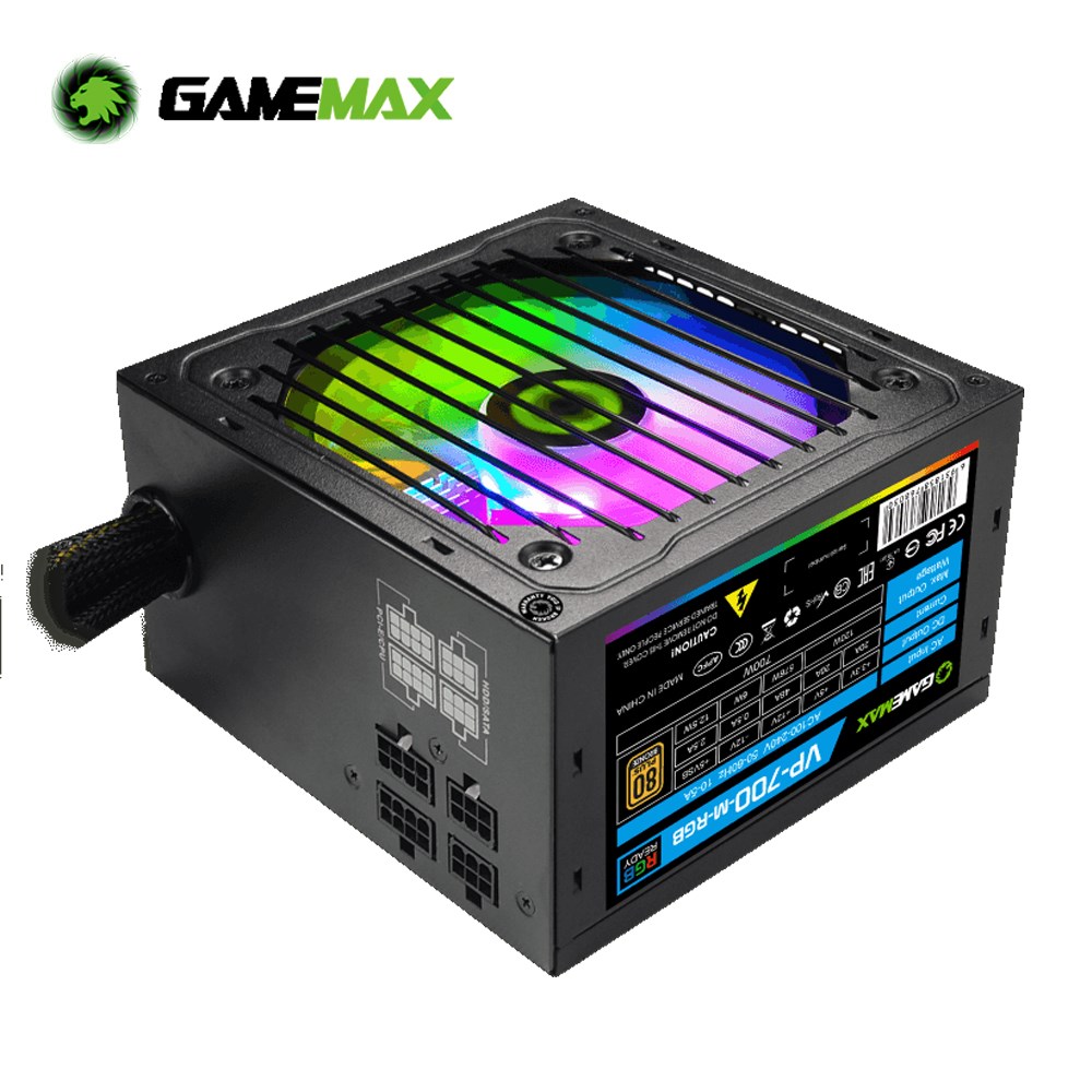 RGB PC Power Supply 700W Semi Modular 80 Plus Bronze, RGB Fa