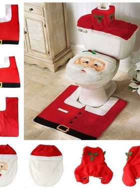 Christmas Toilet Dec  Santa Claus Bathroom Mat Christmas Toi