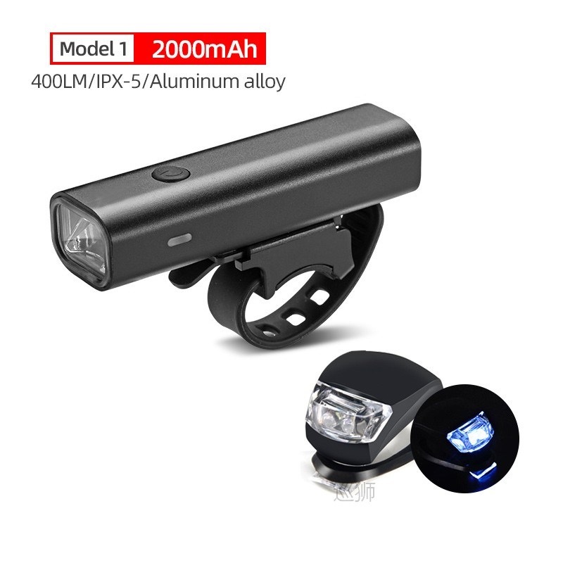 2000mAh Flashlight For Bicycle USB Rechargeable Bike Light H图片
