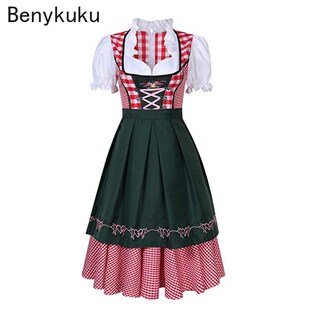 Womens German Bavarian Dirndl Dress Oktoberfest Traditional