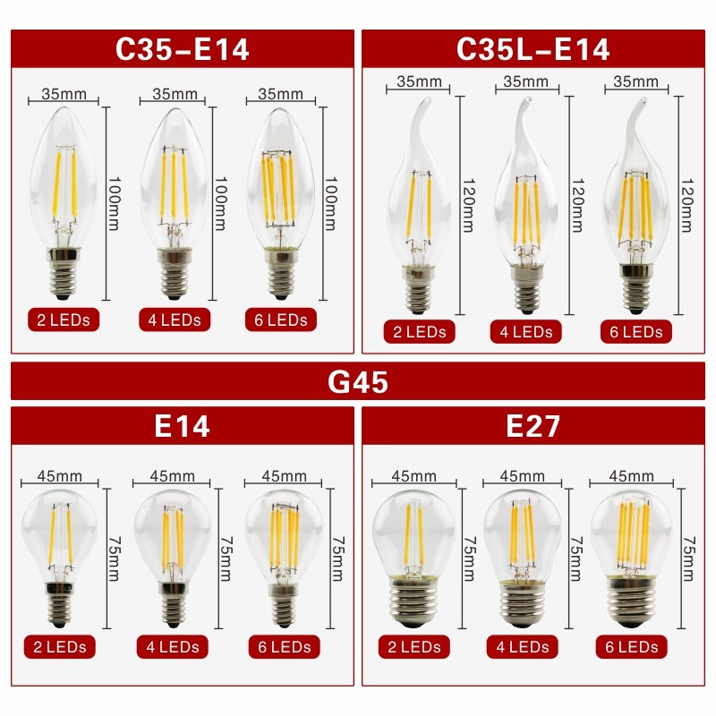 E27 E14 Retro Edison ?LED Filament Bulb Lamp 220V-240V Light