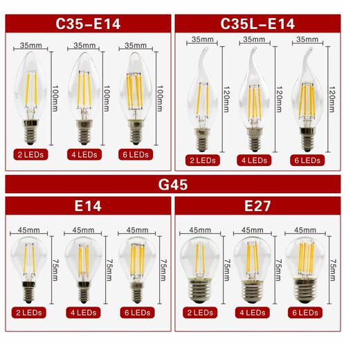 E27 E14 Retro Edison ?LED Filament Bulb Lamp 220V-240V Light