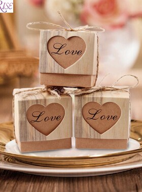 FENGRISE 50PCS Wedding Favor Boxes For Guests Kraft Box With