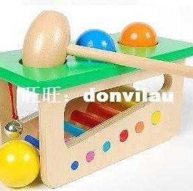 Montessori Baby Kids Toys Wooden Colorful Beating Balls Tink