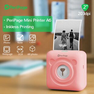 Portable hermal Bluetooth Printer 203dpi Pink Photo Receipt
