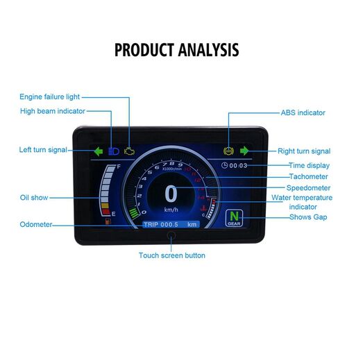 AL22 -Universal Motorcycle Full Color LCD Display Multi-Func