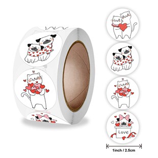 50-500pcs Cat love Cartoon Stickers for Reward Sticker 1inch