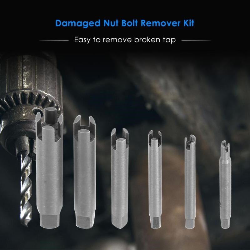 6pcs Damaged Nut Bolt Remover Kit Stud Extractor Bolt Screw