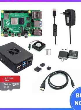 4 Model B 1/2/4GB RAM + Case + Fan + Heat Sink + Power Adapt