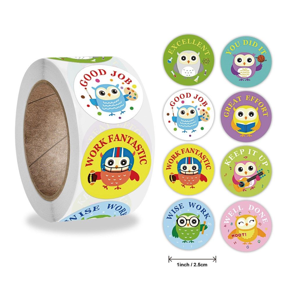 cute cartoon birds sticker for kids encourage sealing labels