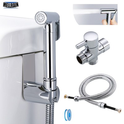 Toilet hand held bidet sprayer kit brass chrome plated bath
