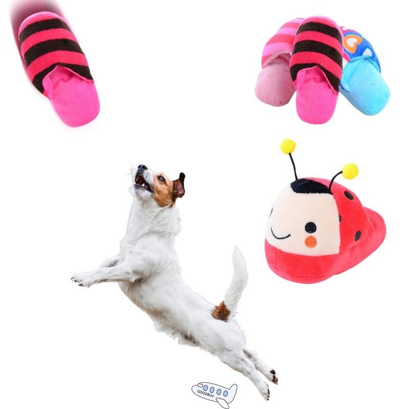 Cute Pet Dog  Plush Squeak Sound Dog Toys Interactive Gif