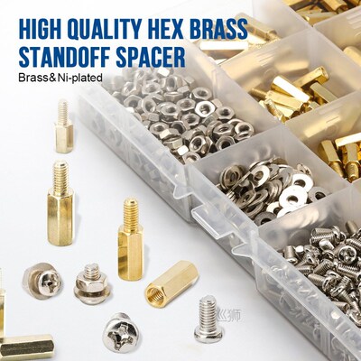 910pcs/set M3 Male Female Hex Brass Standoff Spacer with Pan
