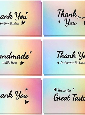 10-50pcs 5*9cm Multiple Styles Laser Thank You Cards for Sup