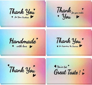 10-50pcs 5*9cm Multiple Styles Laser Thank You Cards for Sup