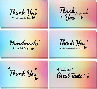 10-50pcs 5*9cm Multiple Styles Laser Thank You Cards for Sup