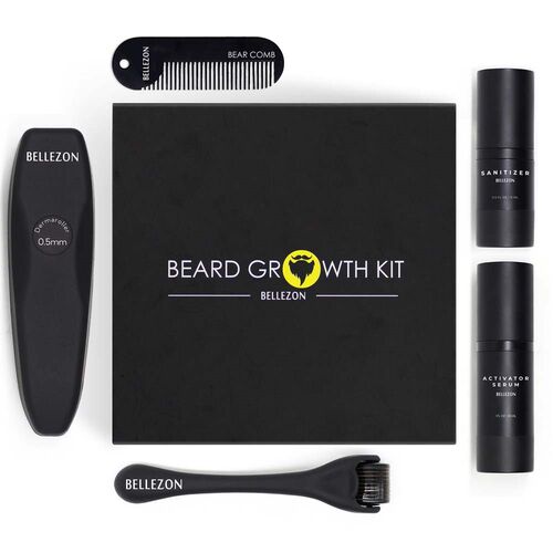 4Pcs/set Barbe Beard Growth Kit Hair Growth Enhancer Oil