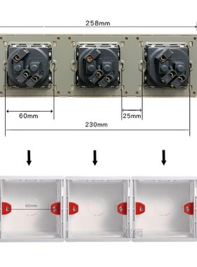 JHJCH Crystal Tempered Glass Panel 2,3 ,4Gang Power Wall Soc
