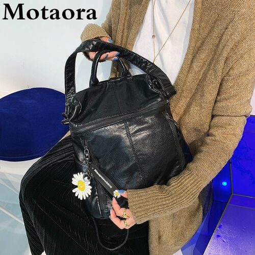 Motaora Women's Backpack 2020 New Fashion Soft Leather Bag