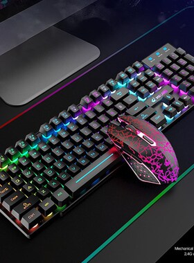 2.4G Rechargeable Wireless Gaming Keyboard and Mouse Set Col