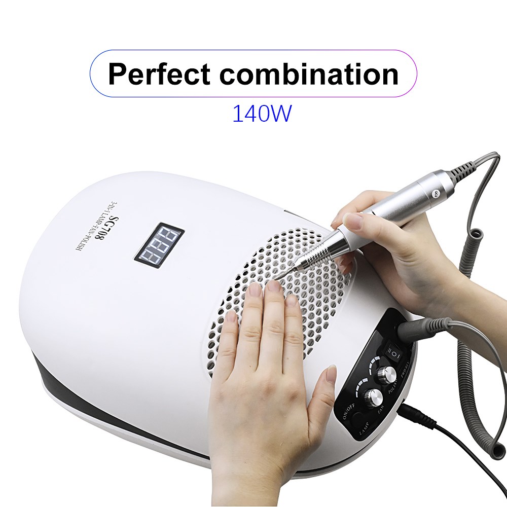 140W 3-IN-1 Nail Drill Manicure Machine & Nail Dust Vacuum C