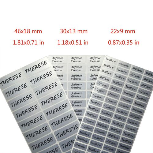 3Size Silver Color Custom Name Stickers Grey Waterproof Pers