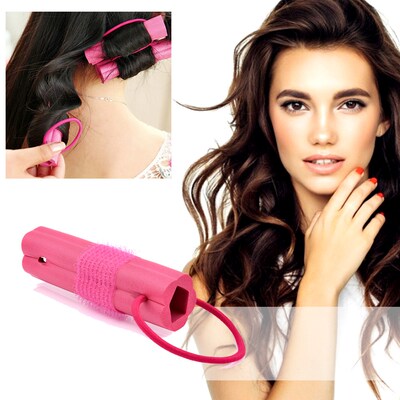 12Pcs Set Pink Flower Shape Soft Hair Curler Sleeping Magic