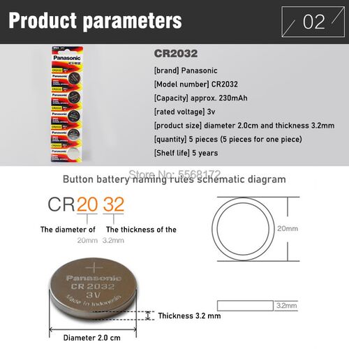 15Pcs original brand new battery for cr2032 cr 2025 cr2016 3