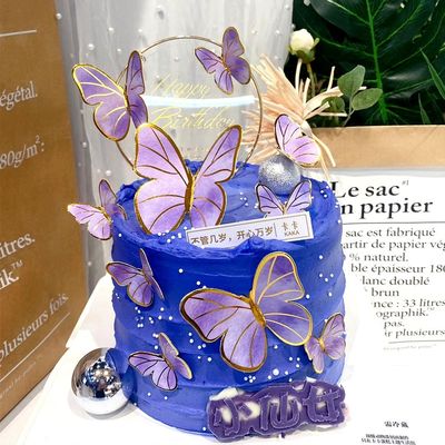 11pcs Colourful Butterfly Happy Birthday Cake Topper Girl Wo