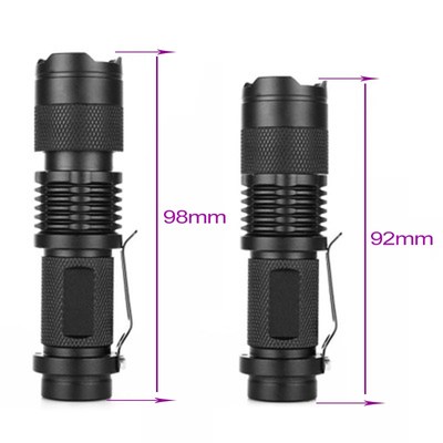 UV LED Flashlight Ultraviolet Torch zoomable Mini UV Black L