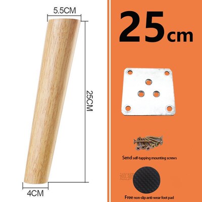 4pcs 6/15/40cm Solid Natural Wood Tilted Legs for Furniture