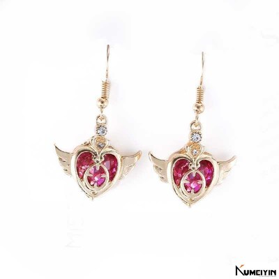 Long tassel diamond earrings card ventilation chain asymmetr