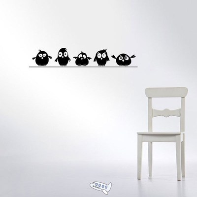 Lovely five birdies Wall Sticker kids rooms living room Back