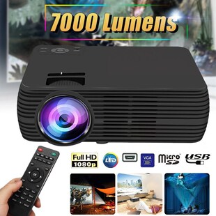 Support 1080p HD LCD Projector 7000 Lumens Multimedia Home C