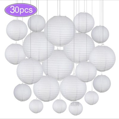 30pcs/Lot 4''-12'' Mix Size Chinese Paper Ball Lampion Hangi